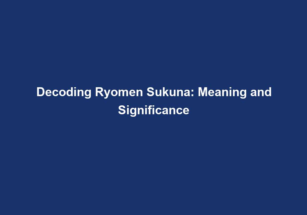 2. Sukuna Tattoos: Symbolism and Significance - wide 6